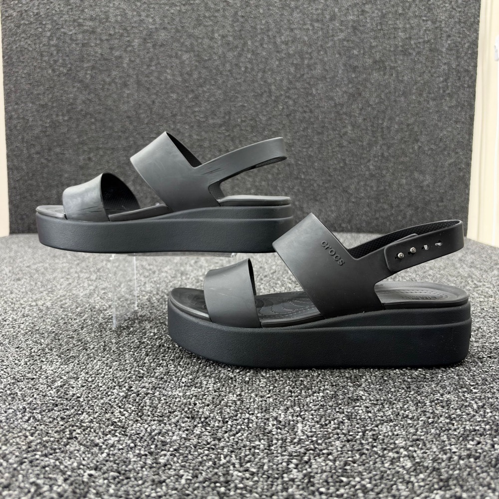 Crocs Brooklyn Low Wedge Platform Sandal Womens 9 Black Good casual everyday
